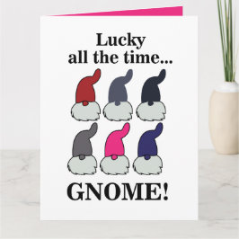 Tarjeta Christmas Gnomes Xmas Lucky