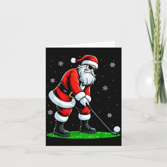 Tarjeta Christmas Golf Santa Golfer Xmas Funny Christmas G (Anverso)