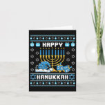 Tarjeta Christmas Hanukkah Ugly Pajama Santa Hat Chanukah<br><div class="desc">Christmas Hanukkah Ugly Pajama Santa Hat Chanukah Dreidel</div>