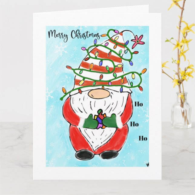 Tarjeta Christmas Holiday Autism awareness greeting card (flor amarilla)