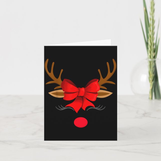 Tarjeta Christmas Holiday Party Santa Claus Rudolph The Re (Anverso)