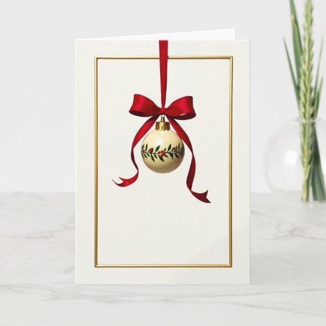 Tarjeta Christmas Holly Frame Card (Anverso)