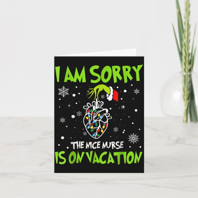 Tarjeta Christmas I Am Sorry The Nice Nurse Is On Vacation (Anverso)