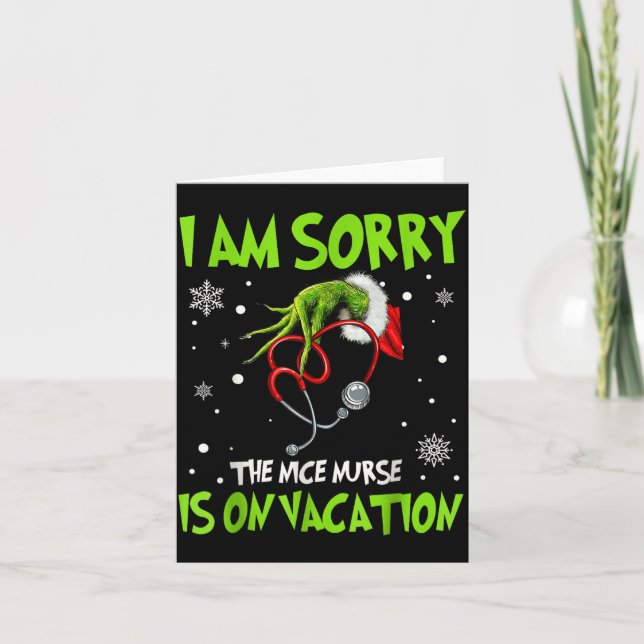 Tarjeta Christmas I Am Sorry The Nice Nurse Is On Vacation (Anverso)