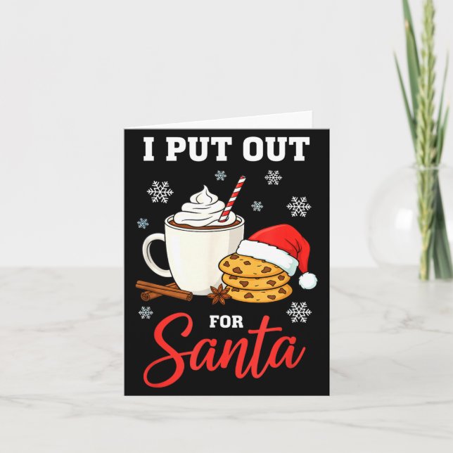 Tarjeta Christmas I Put Out For Santa Funny Milk And Cooki (Anverso)