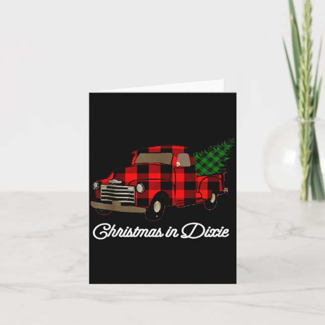 Tarjeta Christmas In Dixie Down South Plaid Holiday  (Anverso)