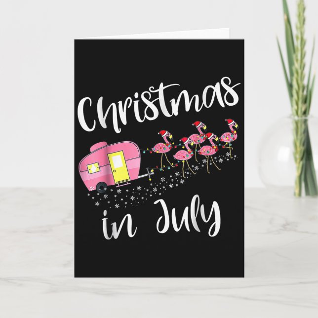 Tarjeta Christmas In July Flamingo Nk  (Anverso)