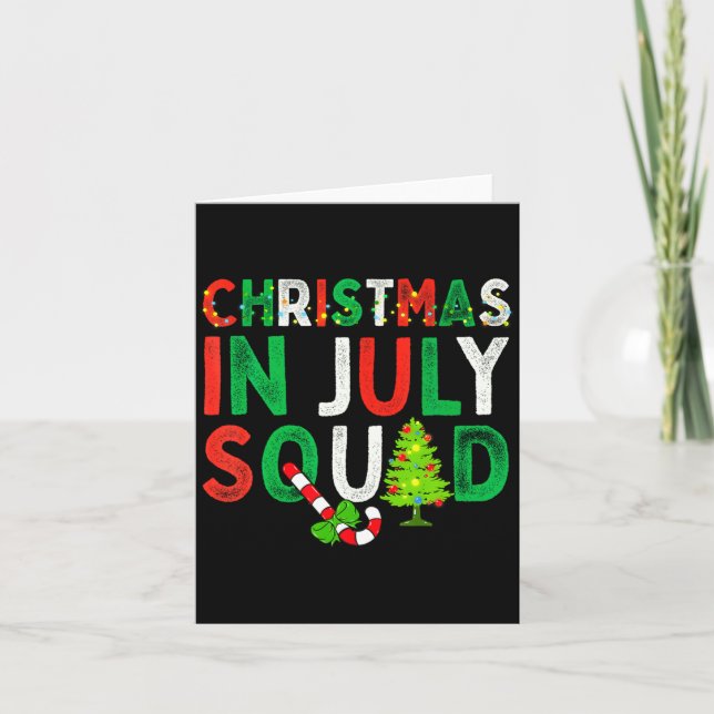 Tarjeta Christmas In July Squad Funny Xmas Men Women Kids  (Anverso)