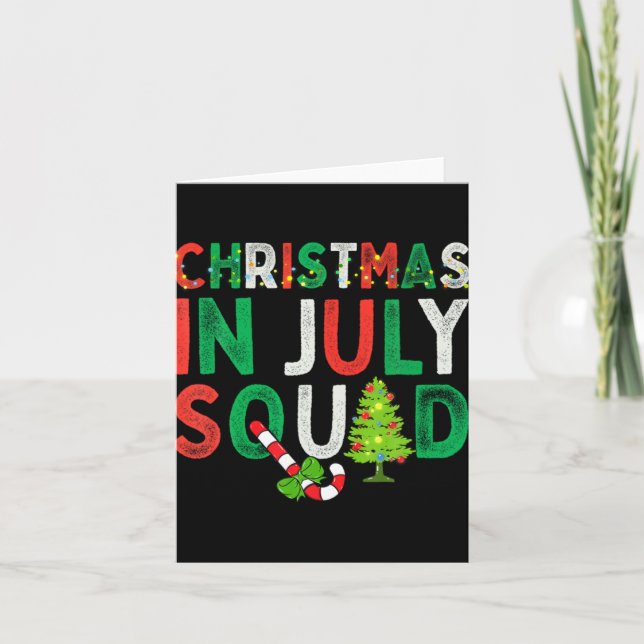 Tarjeta Christmas In July Squad Funny Xmas Men Women Kids  (Anverso)