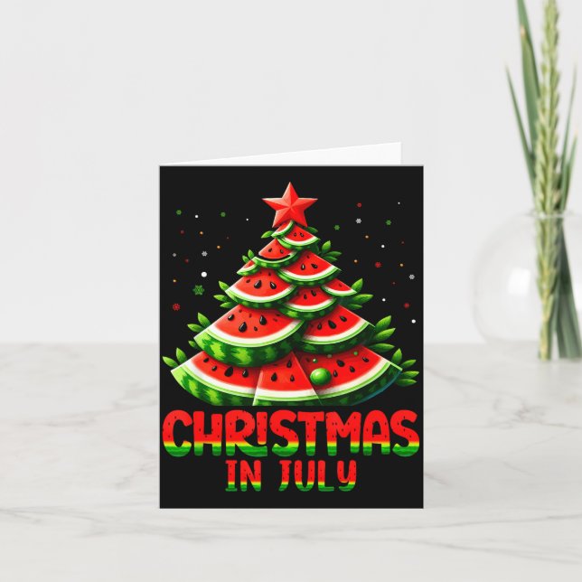 Tarjeta Christmas In July Watermelon Tree Summer Mens Wome (Anverso)
