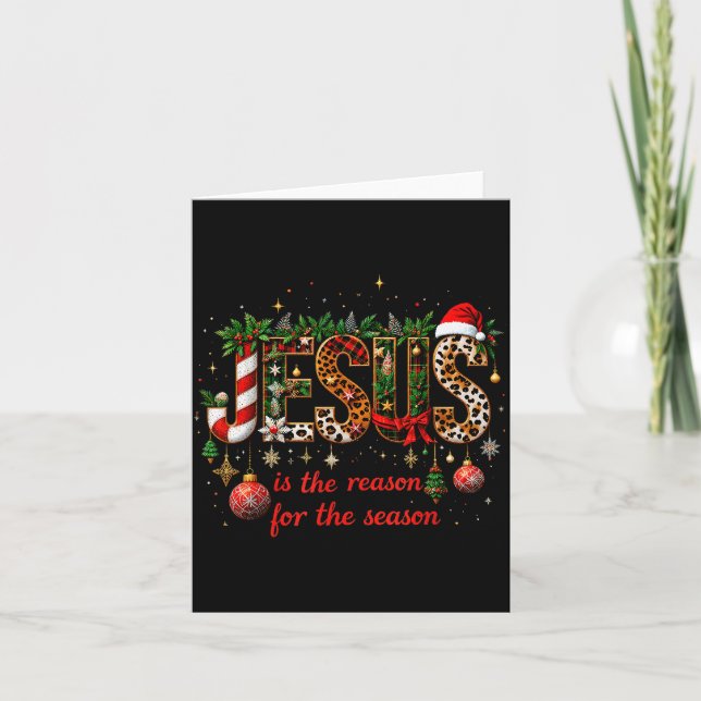 Tarjeta Christmas Jesus Is The Reason For Season Xmas Chri (Anverso)