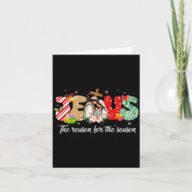 Tarjeta Christmas Jesus Is The Reason For The Season Jesus (Anverso)