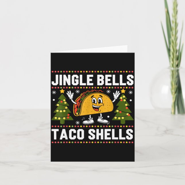Tarjeta Christmas Jingle Bells Taco Shells Funny Xmas Taco (Anverso)