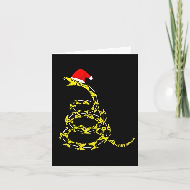 Tarjeta Christmas Libertarian Gadsden Don't Tread Snake  (Anverso)
