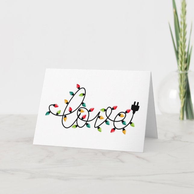 Tarjeta Christmas Lights Love (Anverso)