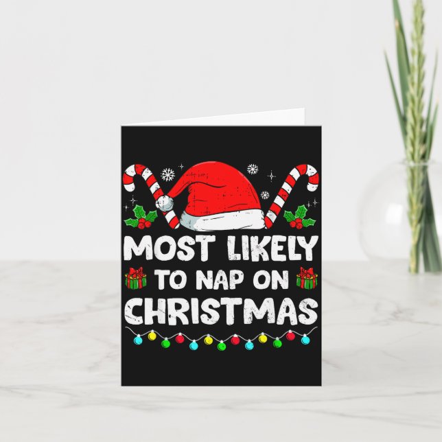 Tarjeta Christmas Likely Nap On Christmas Family Xmas Paja (Anverso)