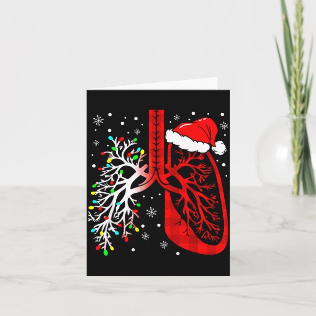 Tarjeta Christmas Lung Lights Resratory Therast Holiday  (Anverso)