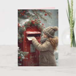 Tarjeta Christmas mailbox warm festive holiday message