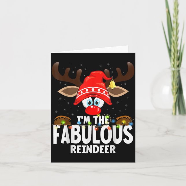 Tarjeta Christmas Matching I'm The Fabulous Reindeer  (Anverso)