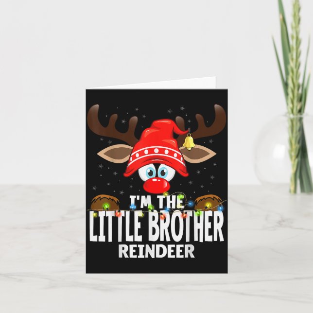 Tarjeta Christmas Matching I'm The Little Brother Reindeer (Anverso)