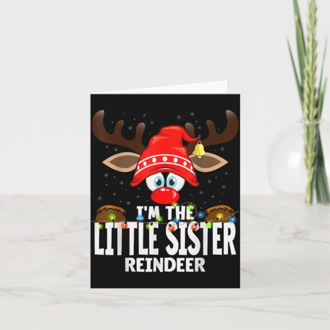 Tarjeta Christmas Matching I'm The Little Sister Reindeer  (Anverso)