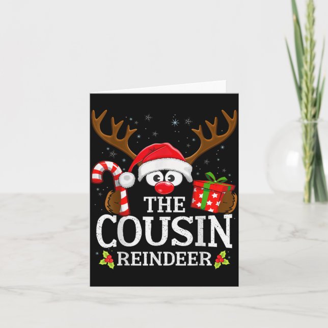 Tarjeta Christmas Matching The Cousin Reindeer Family  (Anverso)