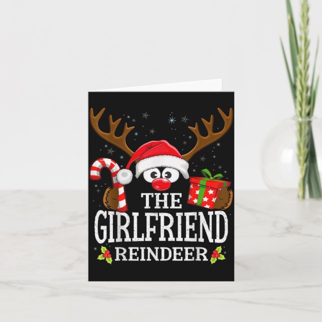 Tarjeta Christmas Matching The Girlfriend Reindeer Family  (Anverso)