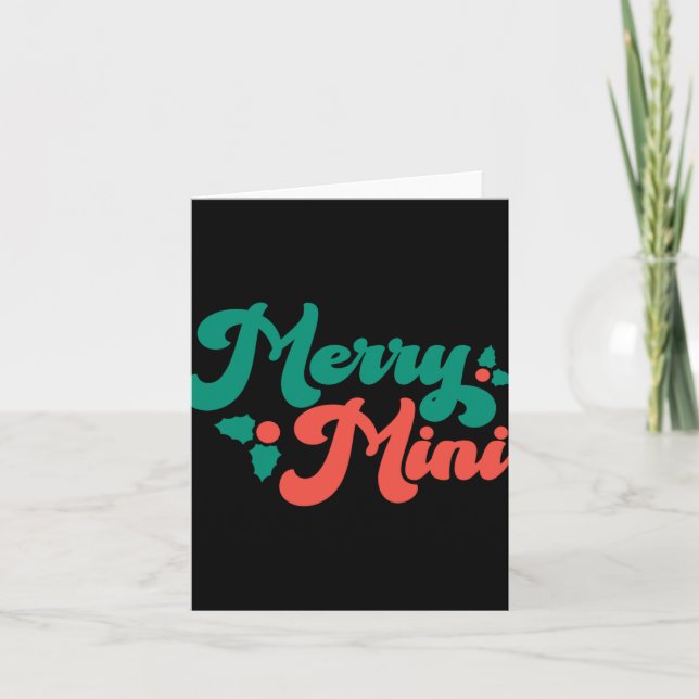 Tarjeta Christmas Merry Mini Cute Modern Tygraphy Script B (Anverso)