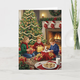 Tarjeta Christmas Morning Magic – Traditional Holiday Card