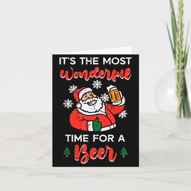 Tarjeta Christmas Most Wonderful Time For Funny Santa Xmas (Anverso)