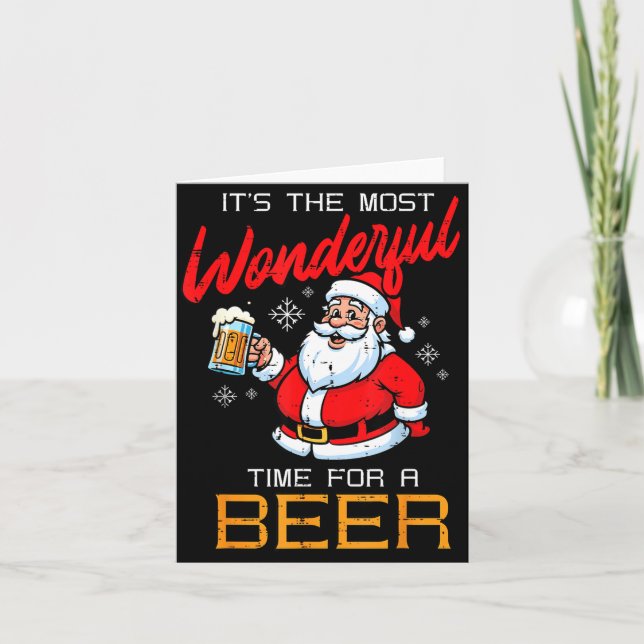 Tarjeta Christmas Most Wonderful Time For Funny Santa Xmas (Anverso)