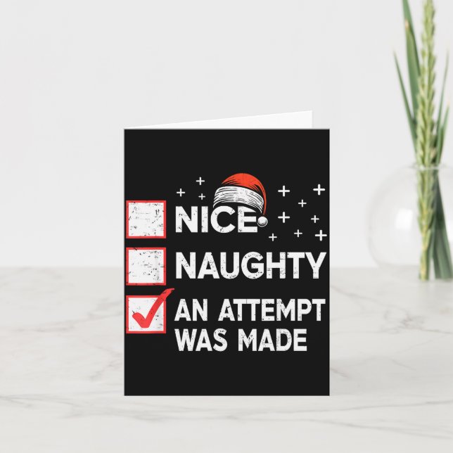 Tarjeta Christmas Nice Naughty An Attempt Was Made Xmas Li (Anverso)