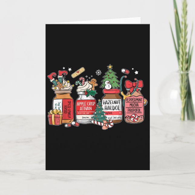 Tarjeta Christmas Nurse Funny Peppermint Mocha Profol Er E (Anverso)