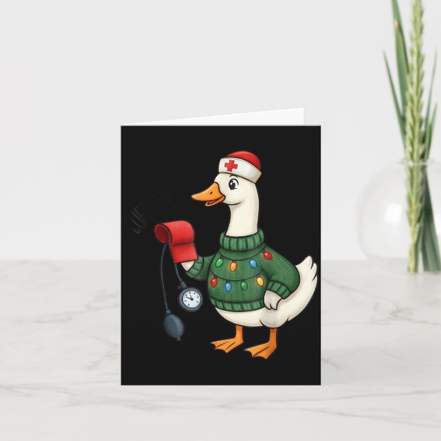 Tarjeta Christmas Nurse, Nurse Life, Cuff em Goose Christm (Anverso)