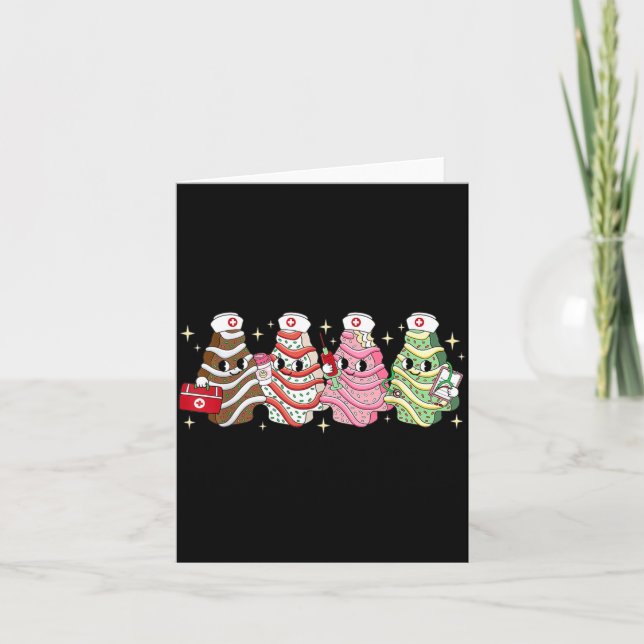 Tarjeta Christmas Nurse Tree Cake Emergency Christmas Rn E (Anverso)