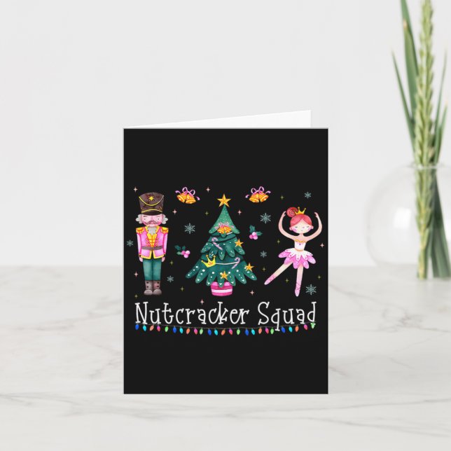 Tarjeta Christmas Nutcracker Squad Ballet Dance Women Kids (Anverso)