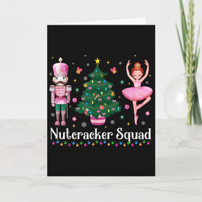 Tarjeta Christmas Nutcracker Squad Ballet Dance Women Kids (Anverso)