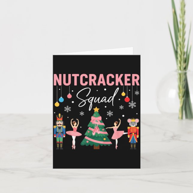 Tarjeta Christmas Nutcracker Squad Ballet Dance Women Kids (Anverso)