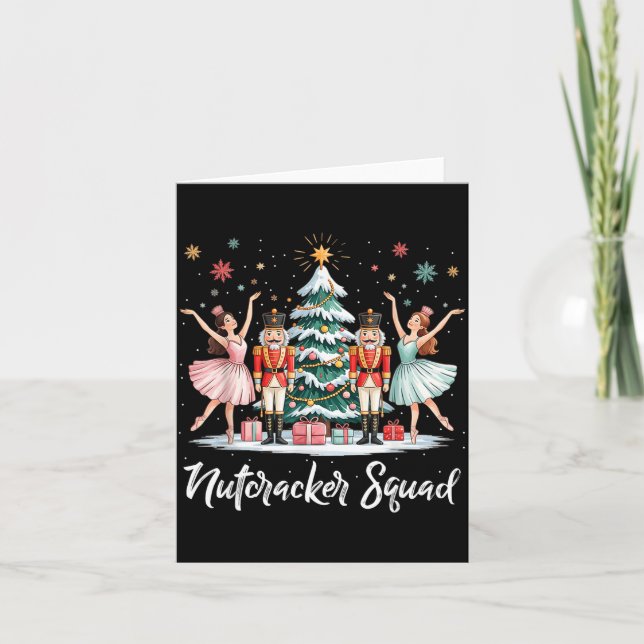 Tarjeta Christmas Nutcracker Squad Ballet Dance Women Kids (Anverso)