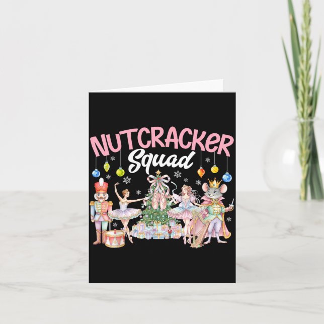 Tarjeta Christmas Nutcracker Squad Ballet Family Matching  (Anverso)
