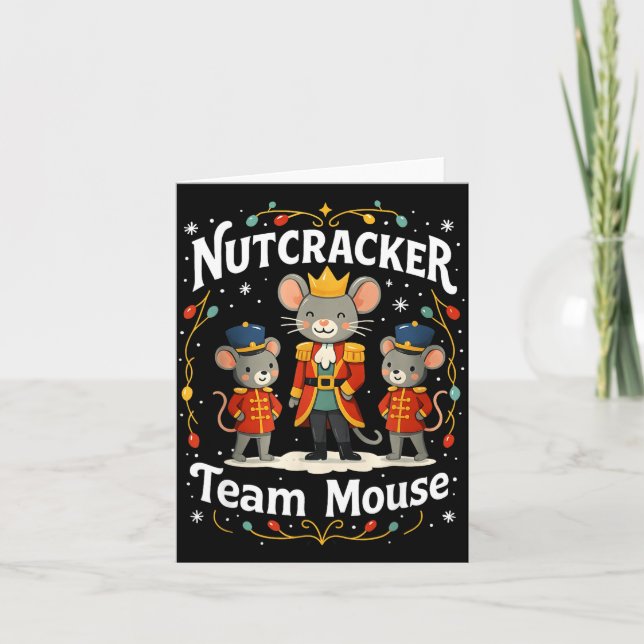 Tarjeta Christmas Nutcracker Team Mouse Funny Soldier Xmas (Anverso)