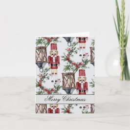 Tarjeta Christmas nutcrackers and lanterns