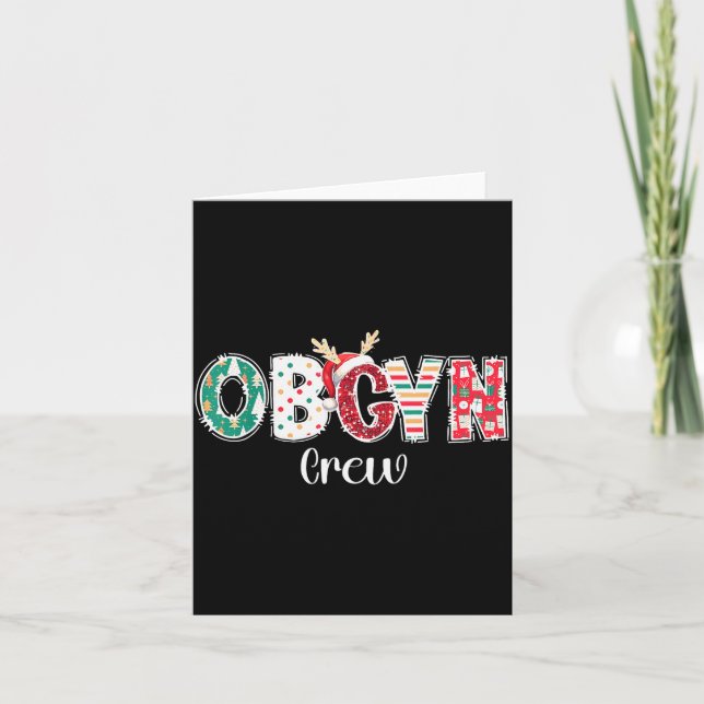 Tarjeta Christmas Obgyn Crew Obstetrics Ob Gyn Group Team  (Anverso)