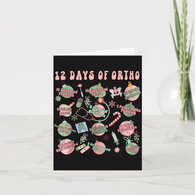 Tarjeta Christmas Orthopedic 12 Days Of Ortho Ortho Nurse  (Anverso)