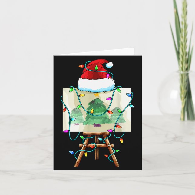 Tarjeta Christmas Painter Design _ Santa Xmas Paint Artist (Anverso)