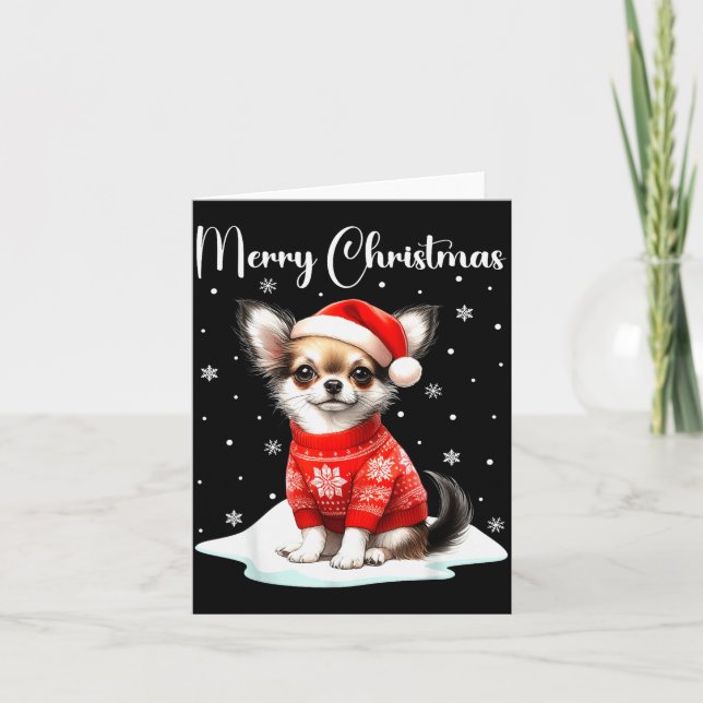 Tarjeta Christmas Pajamas Chihuahua Christmas Outfit Chihu (Anverso)