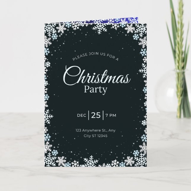 Tarjeta Christmas party invitation  (Anverso)