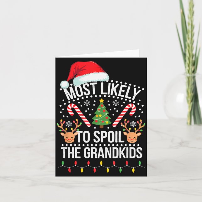 Tarjeta Christmas Party Most Likely To Sil The Grandkids  (Anverso)