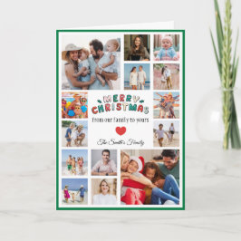 Tarjeta Christmas Photo Card With Green Border