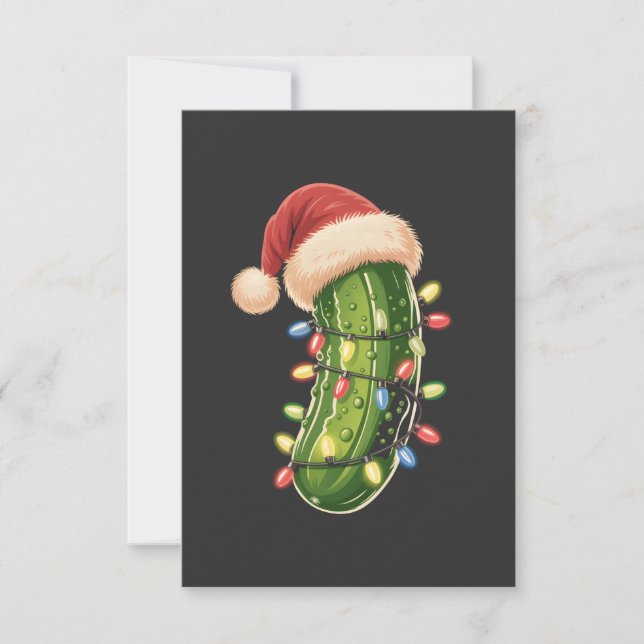 Tarjeta Christmas Pickle Pickle In Xmas Light Pickle  (Anverso)
